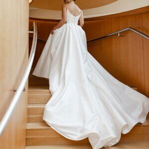 Blanche Bridal Alix Wedding Modern Ballroom Gown with Mesh Cutouts